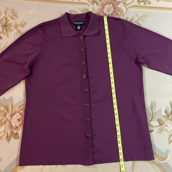 XL plum, purple Dialogue, button-down cardigan - Picture 5 of 7